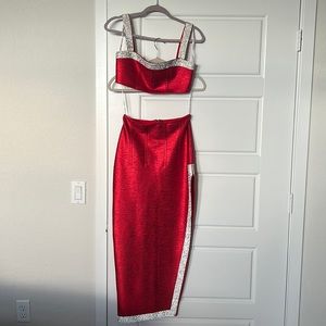 Bella Barnett Red Top and Skirt Set.